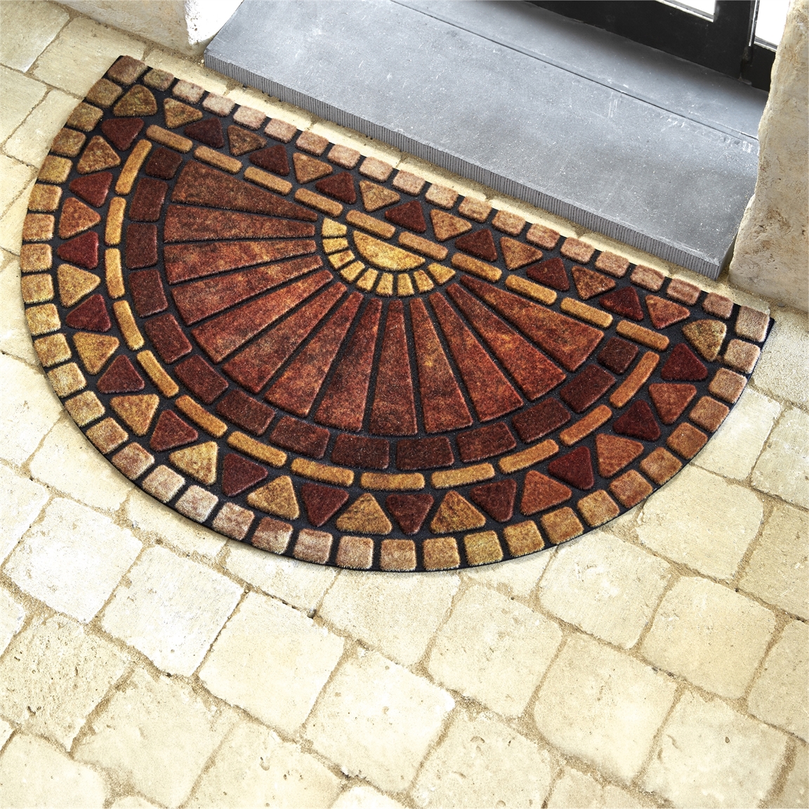Tapis demi-lune mosaïque