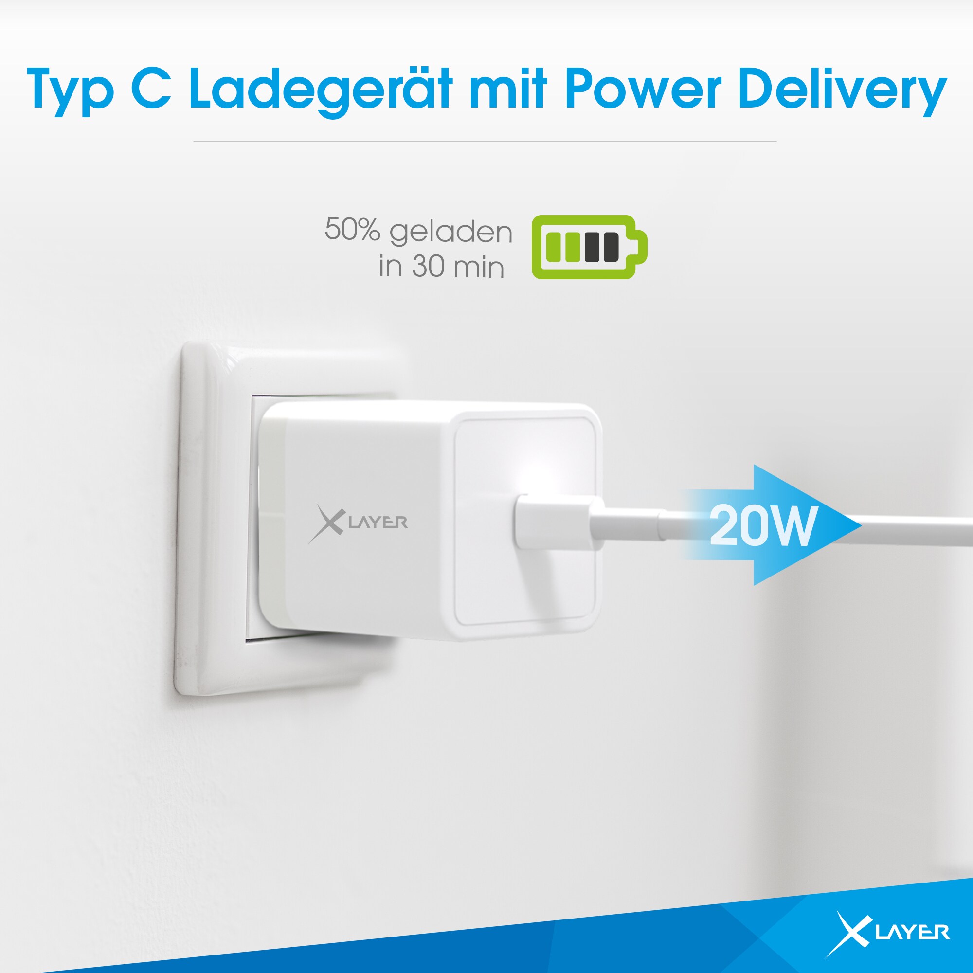 Xlayer WIRELESS MagFix Pro Wireless Charging Set Magsafe 20W Netzteil USB-C Lightning