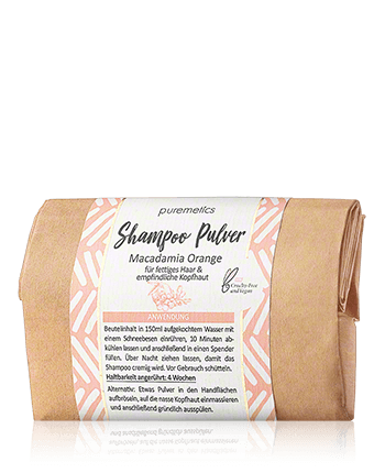 puremetics Shampoo-Pulver Macadamia Orange 50g