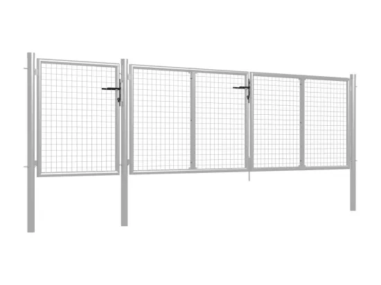 Portail de jardin Acier 400x75 Argenté