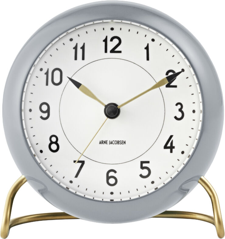 Arne Jacobsen Clocks Station bordur, grå/hvid Grå