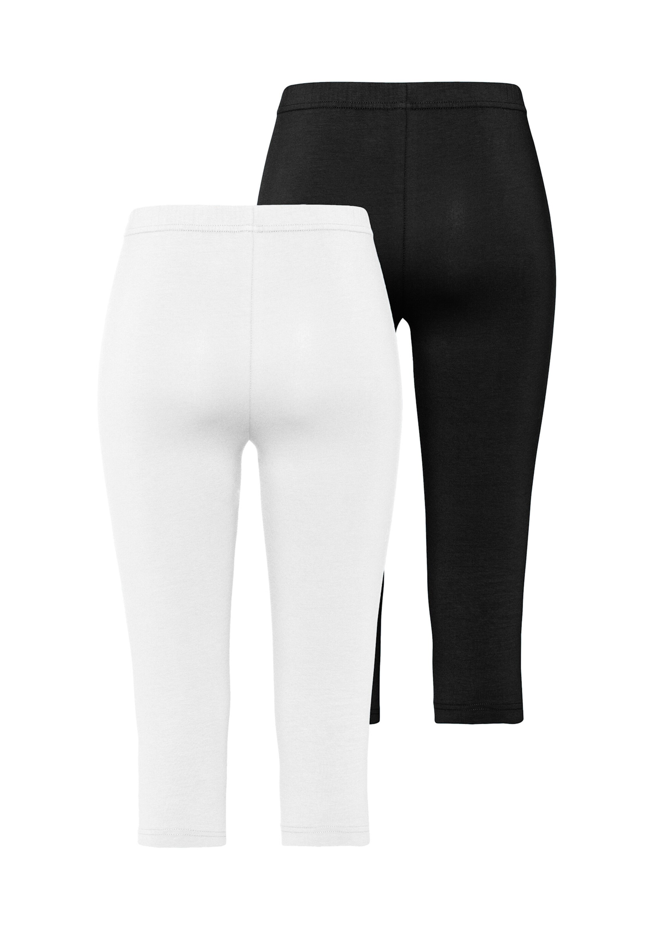 Caprileggings in 1x weiß, 1x schwarz