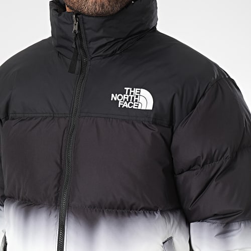 Doudoune Capuche 96 Nuptse Dip Dye A84QW Blanc Noir