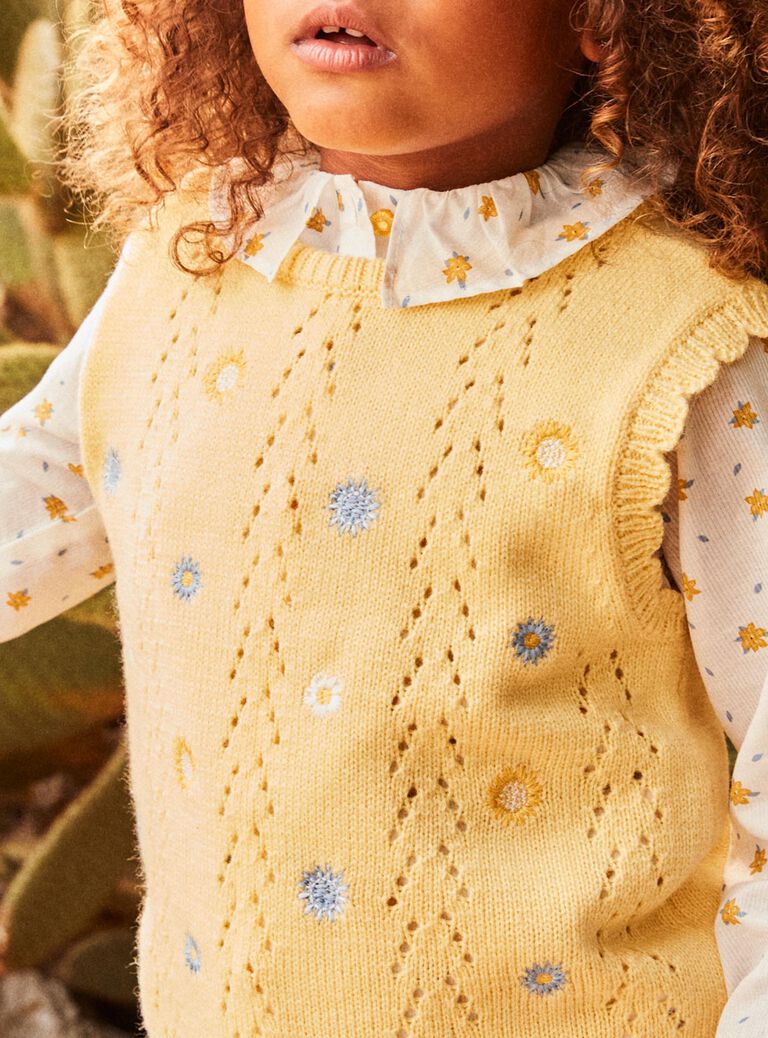 Gilet jaune mimosa sans manches