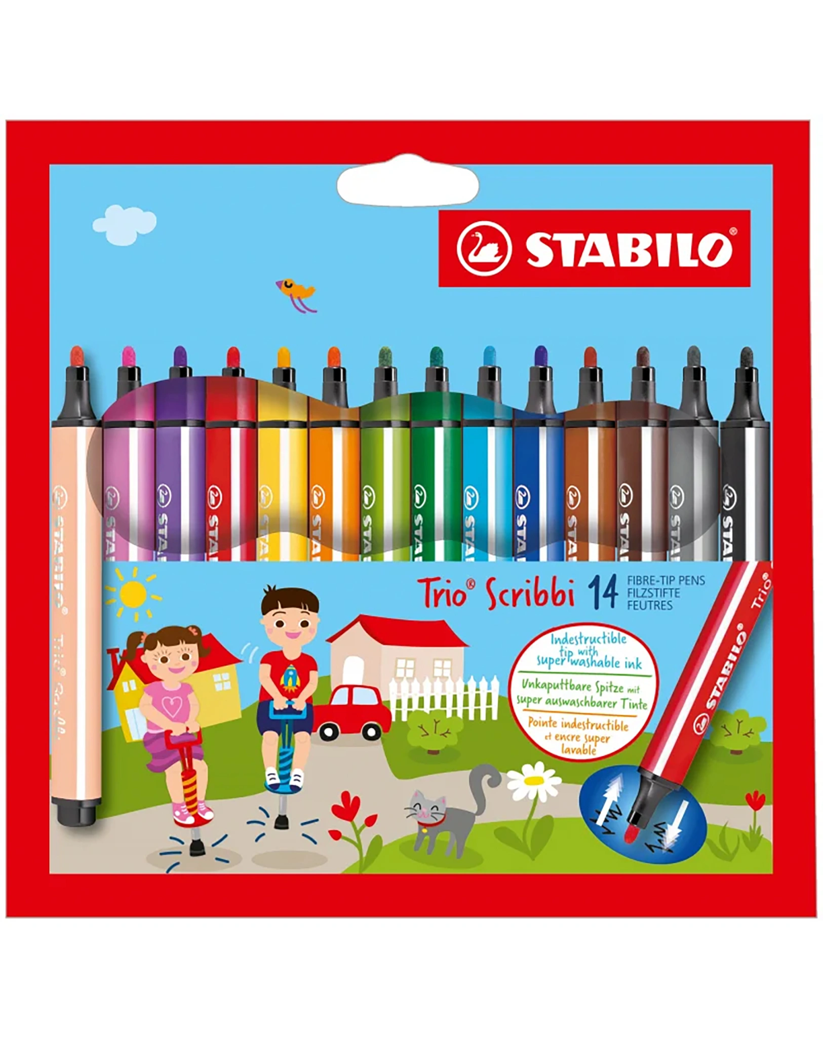 Dreikant-Filzstift STABILO® Trio Scribbi 14er-Pack