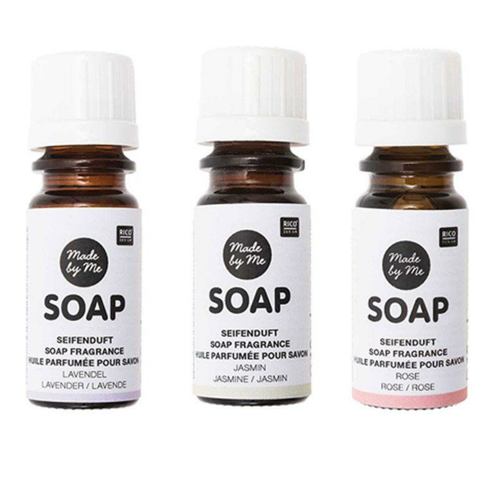 3 huiles parfumées 10 ml pour savon - lavande, jasmin, rose