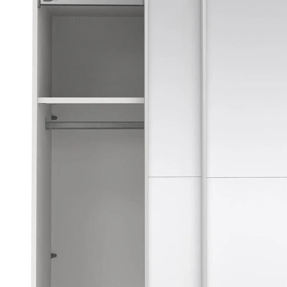 Hioshop Catania schuifdeurkast 2 deuren met spiegel 180x200cm wit
