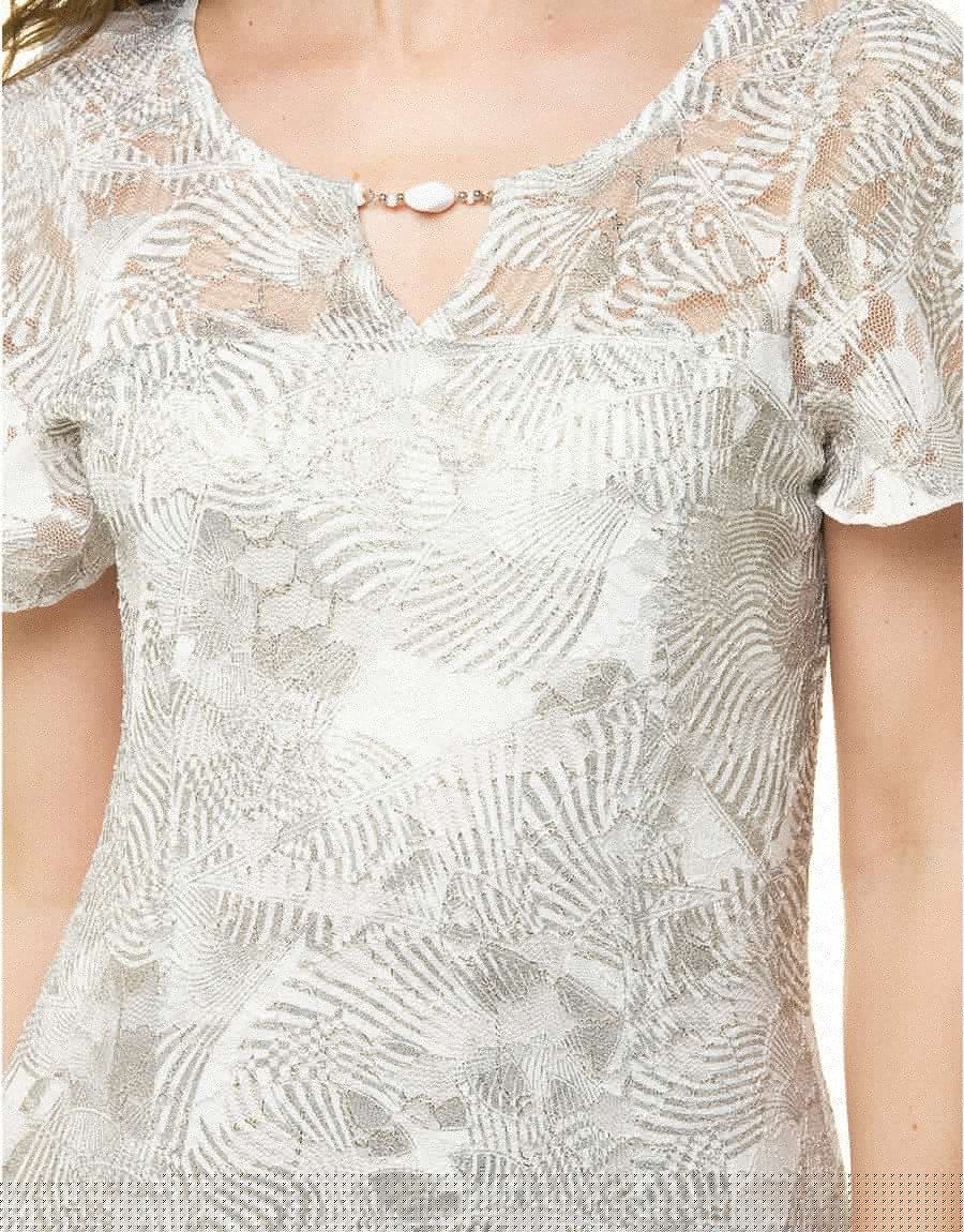 Robe dentelle argentée