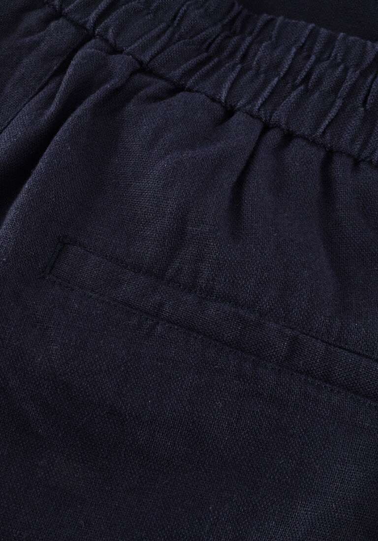 donkerblauwe les deux korte broek otto linen shorts