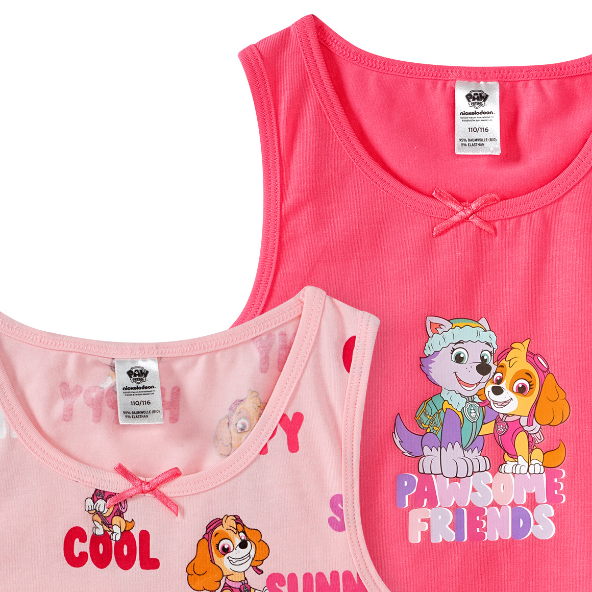 Topolino 2 PAW Patrol Unterhemden mit Bio-Baumwolle pink / rosa