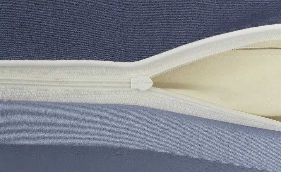 como Satin Wende-Bettwäsche Satin Piping Blau 135x200 cm, 80x80 cm
