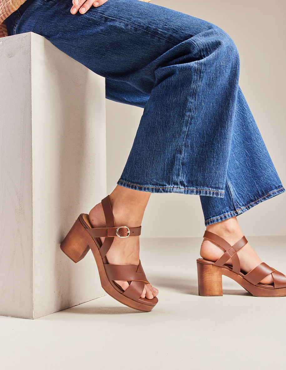 Sandales à talons  Véra - Cuir marron