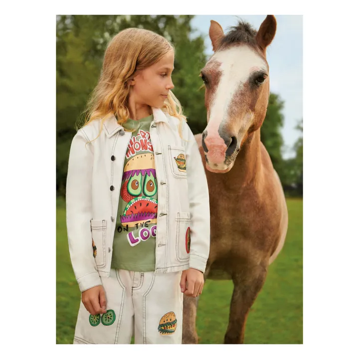 Stella McCartney Kids T-Shirt Burger | Vert kaki