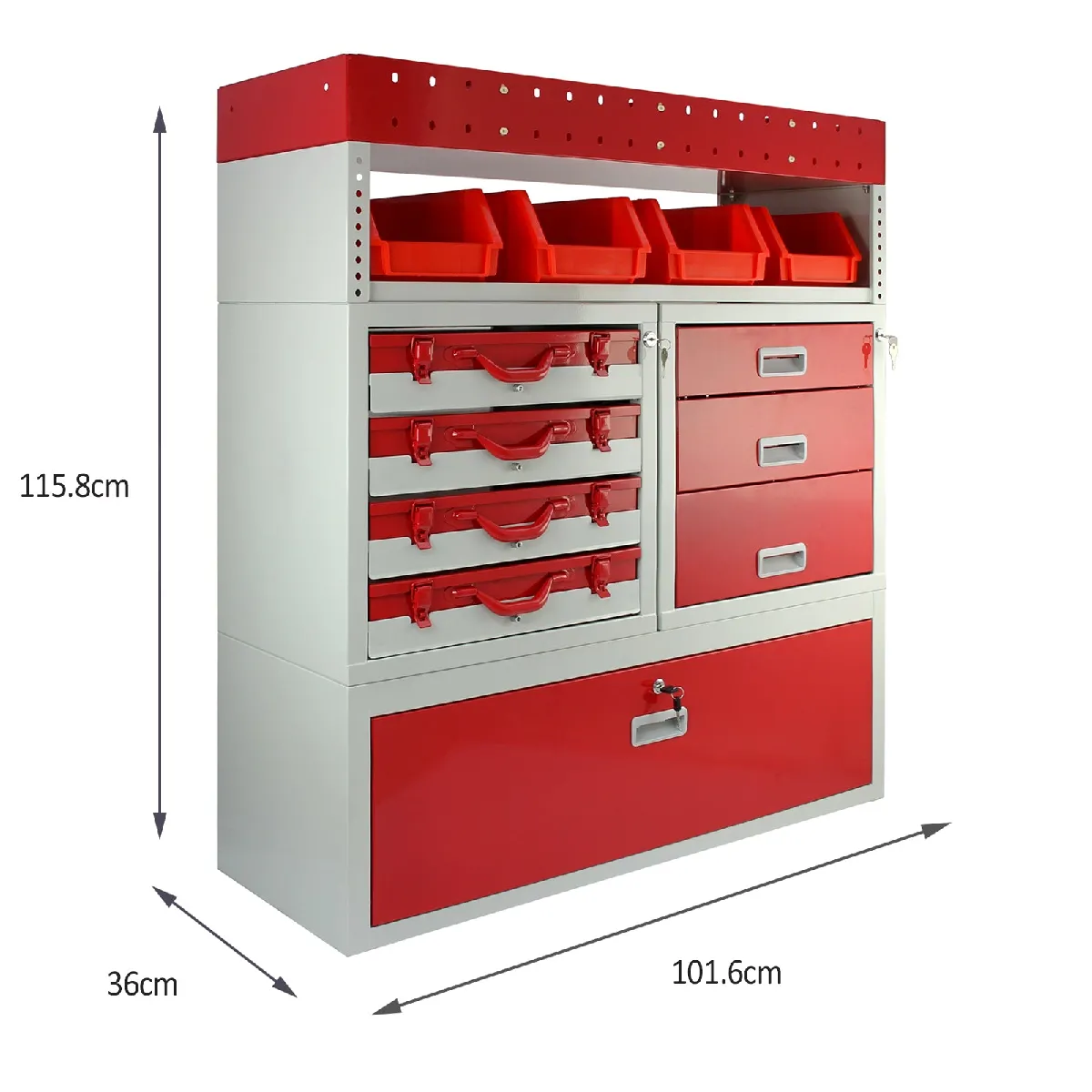 Monstershop Rayonnage Métallique en Acier Rouge Pour Van Fourgon Camion Rangement Étagères
