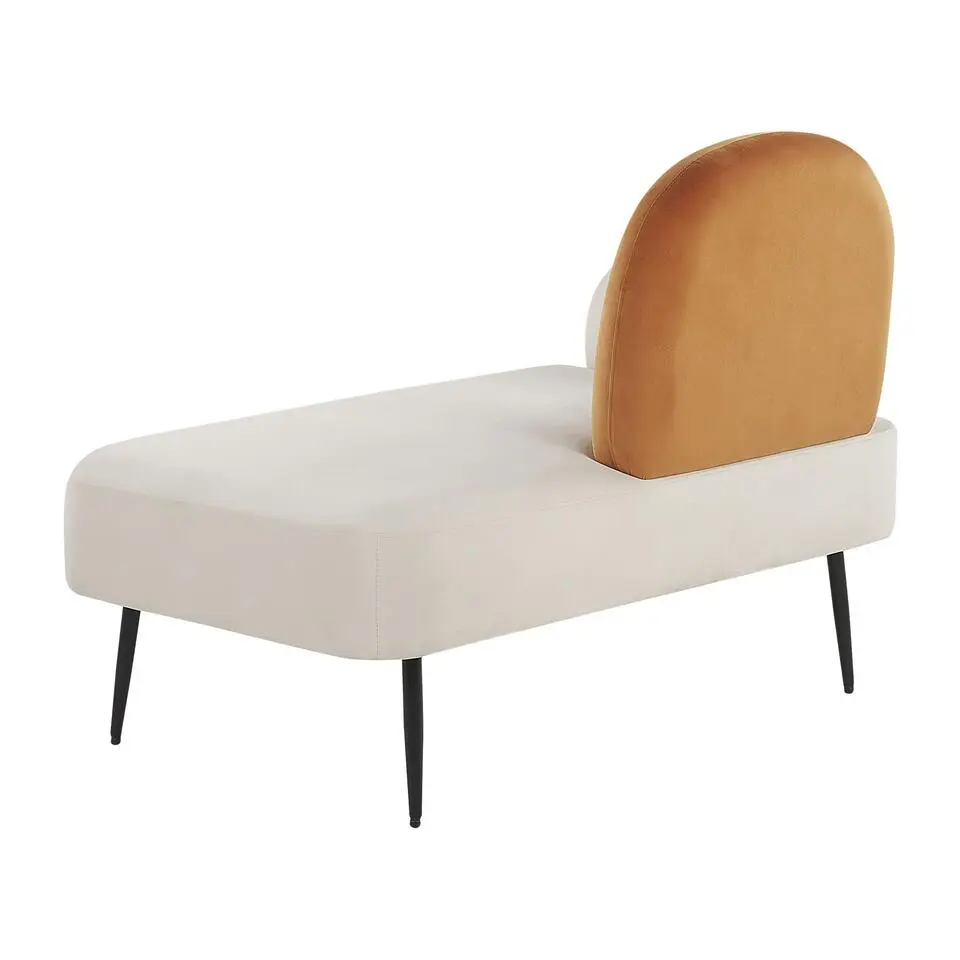 ARCEY - Chaise longue - Wit - Fluweel