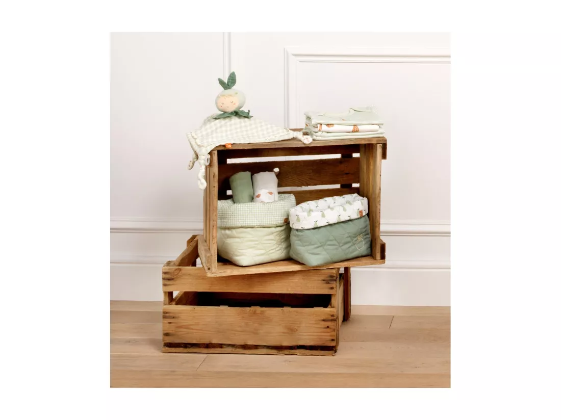 Doudou mouchoir jardinier en coton Vert