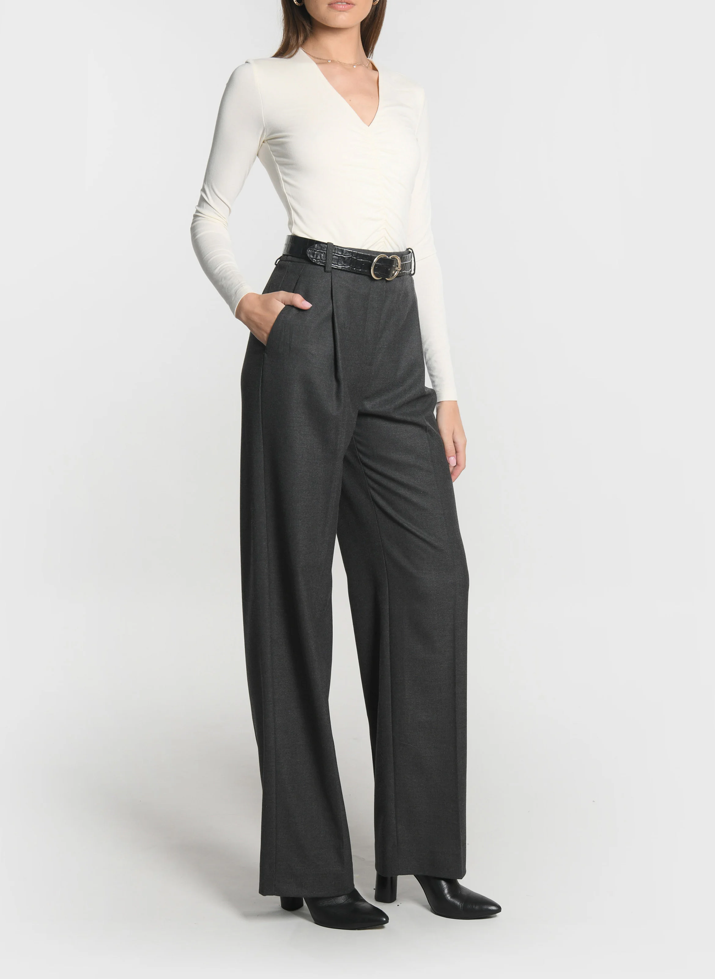 BEA - Top col V| Blanc