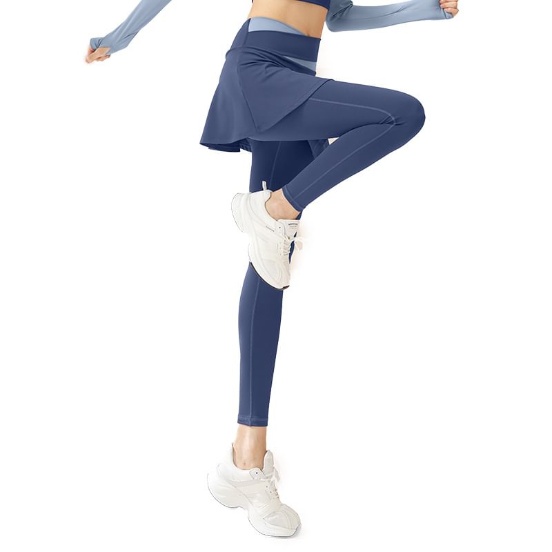 GearGal - Yogalegging met hoge taille en tweekleurige rok