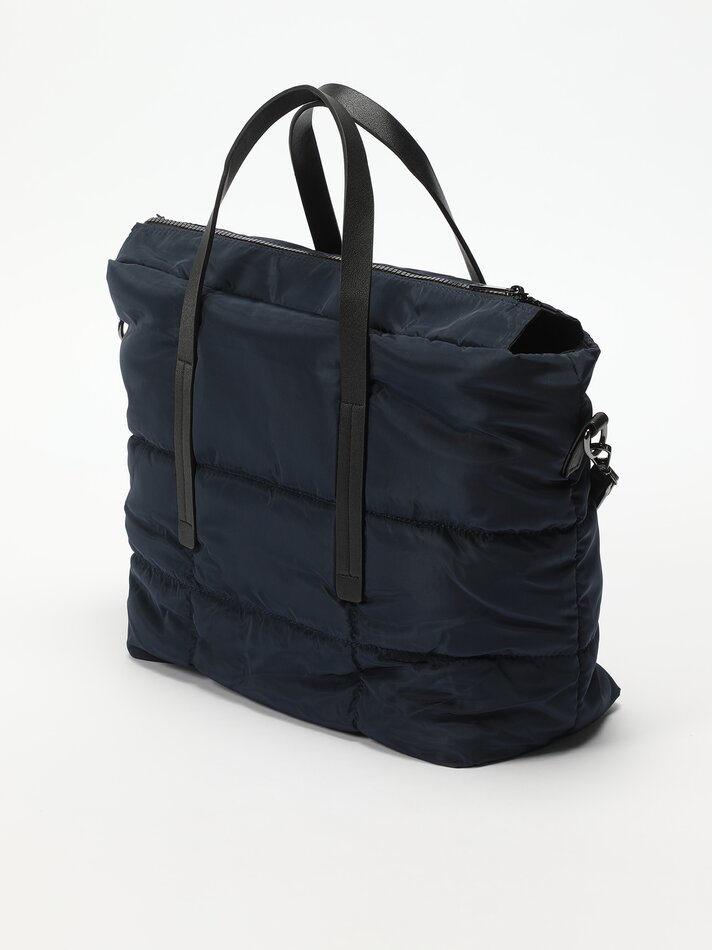 Sacola de compras acolchoada em nylon - Azul