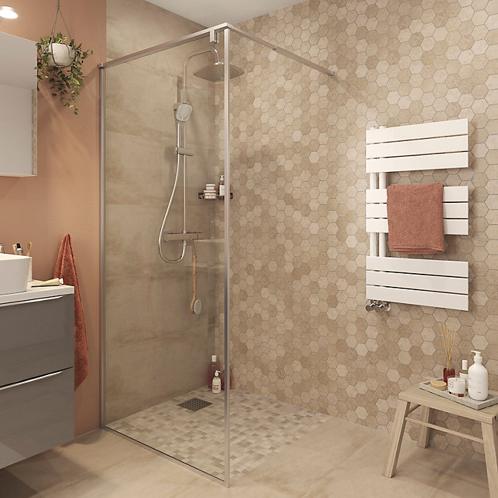 Sèche-serviettes eau chaude GoodHome Boxwood blanc 379W