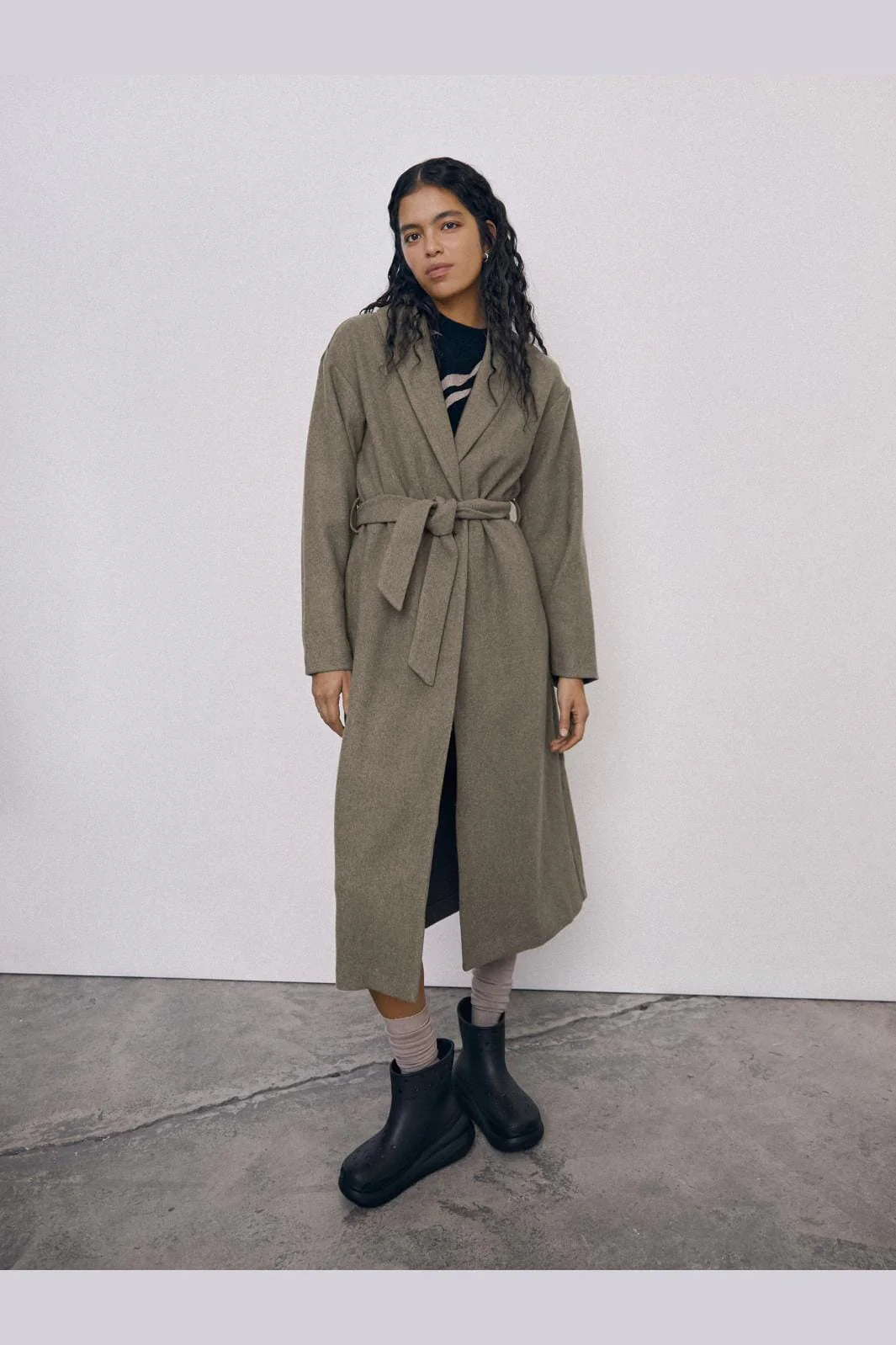 Object Objpisa Long Coat 4535507 desert taupe melange
