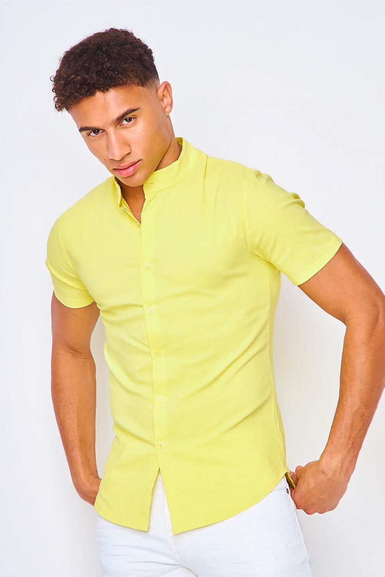 Chemise manches courtes jaune