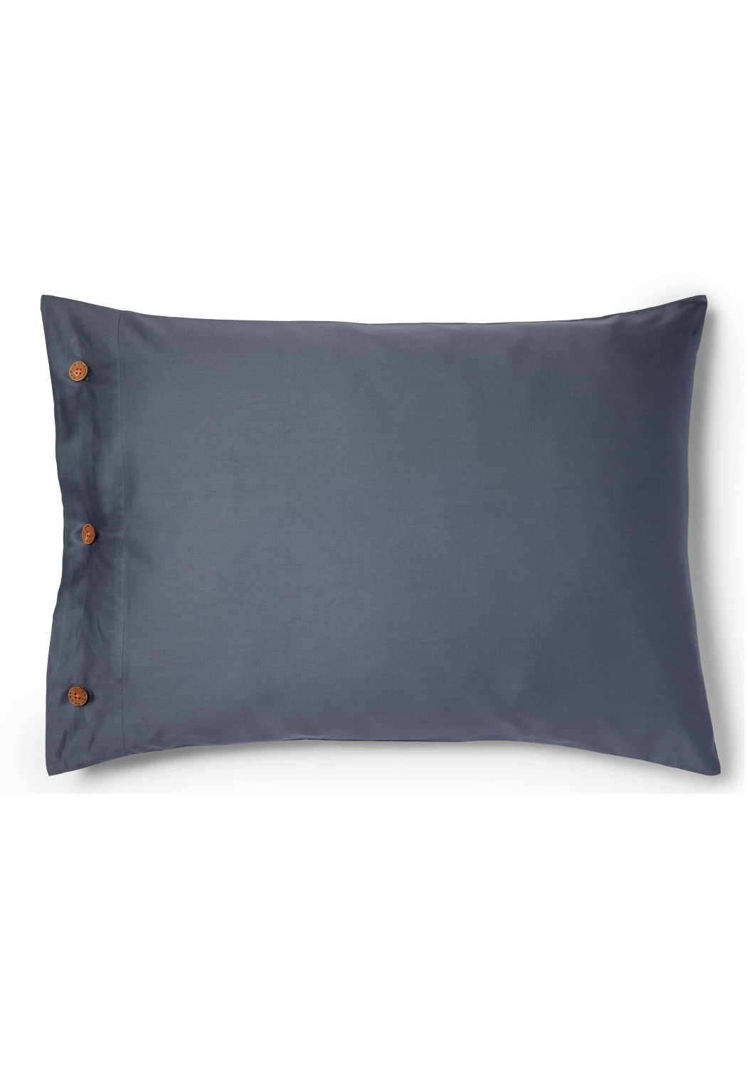 Storyfabrics Kissenbezug mit Kokosknöpfen Satin Taubenblau