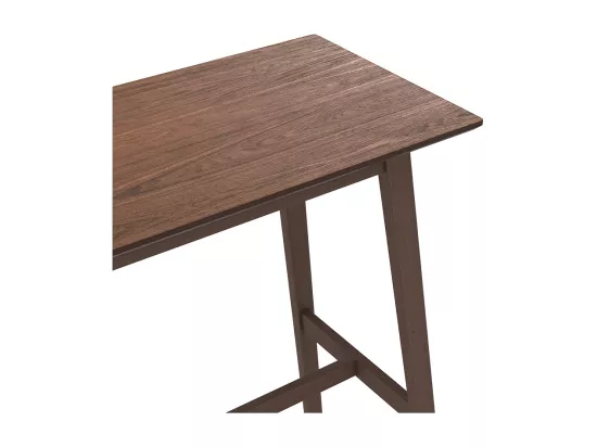 Table de bar rectangulaire 4 personnes en bois foncé 120 cm - Buvette