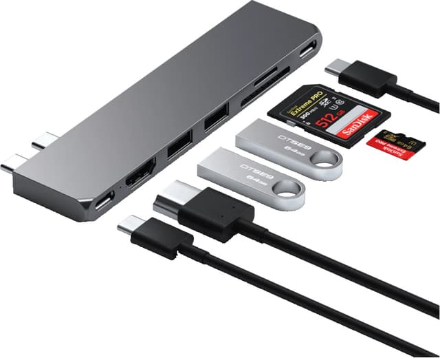 Satechi USB-C Pro Slim USB-hub (grå)