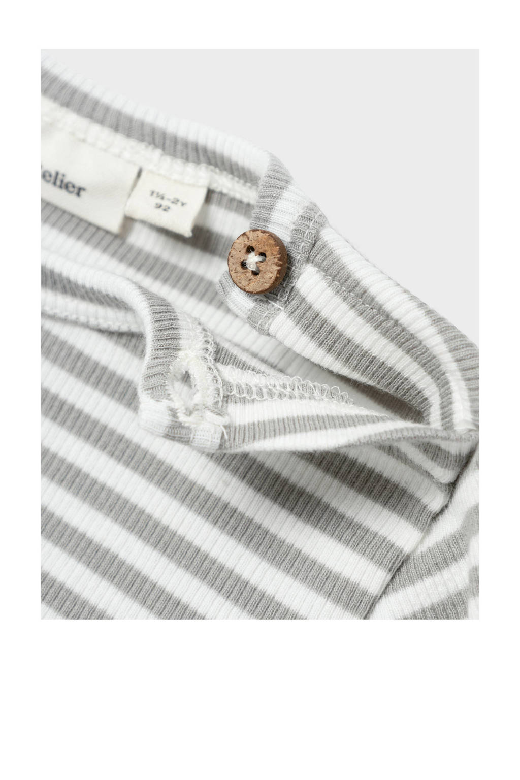 LIL' ATELIER gestreepte longsleeve NMMGAGO offwhite/taupe