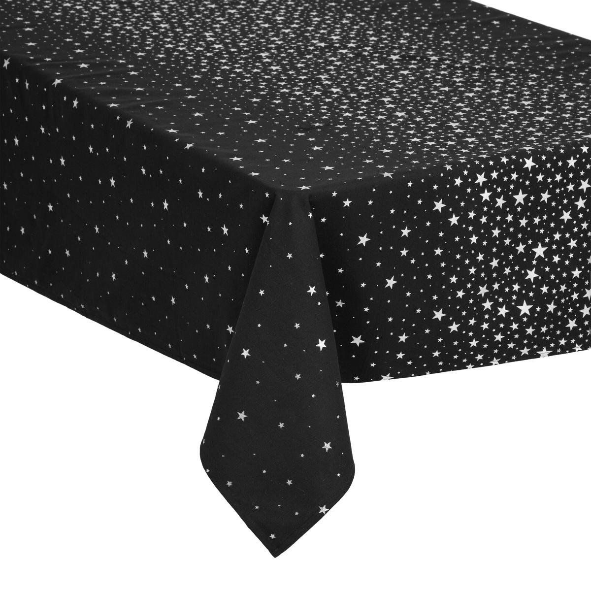 NAPPE COTON ETOILES NOIR 140X240CM