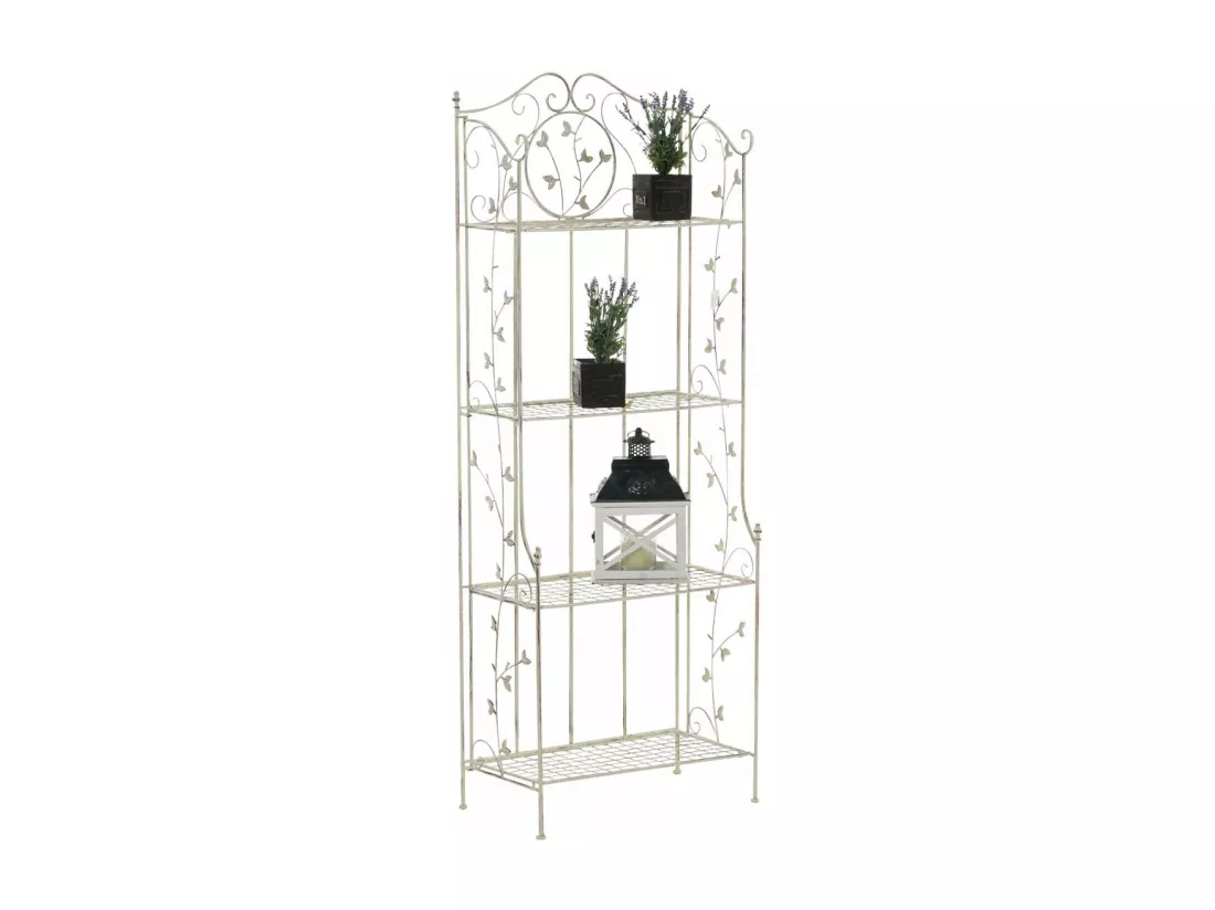 Étagères sur pied - Métal - 60 x 33 x 158cm - Crème antique - Arona