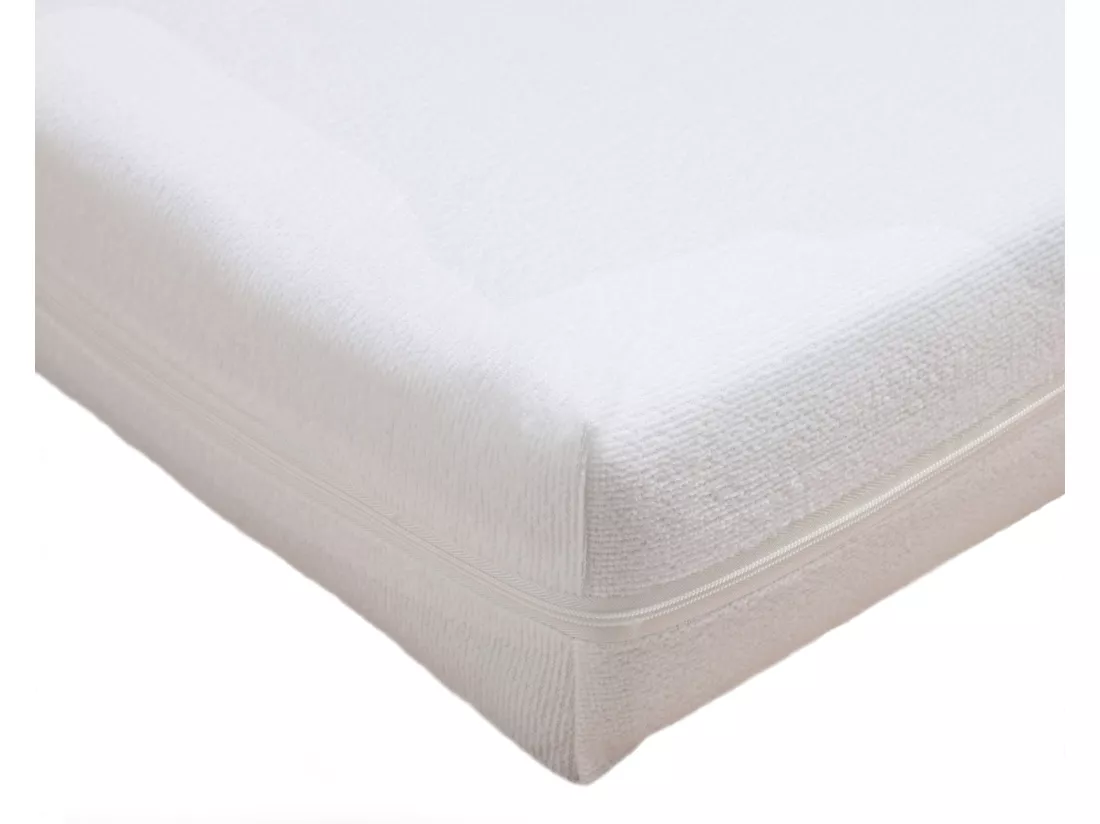 Alèse bébé 60 x 120 cm en avec zippe - 100% polyester imperméable - Blanc