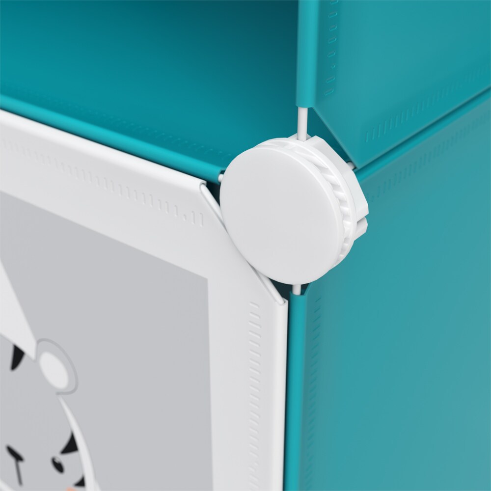 Vicco Kleiderschrank Andy Kinder blau modular 12 Fächer Kleiderstange Steckregal