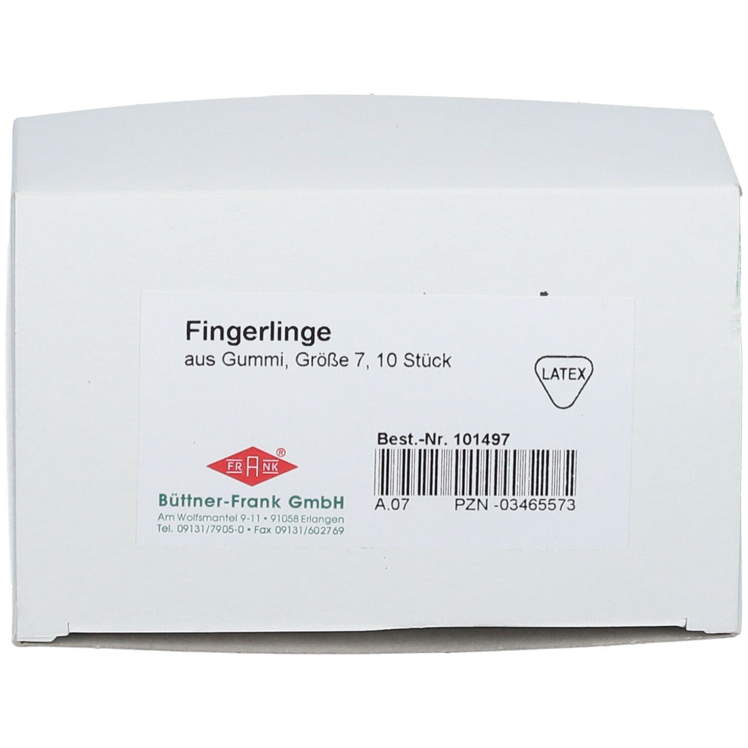 FRANK® Fingerlinge aus Gummi Gr. 7 gepudert