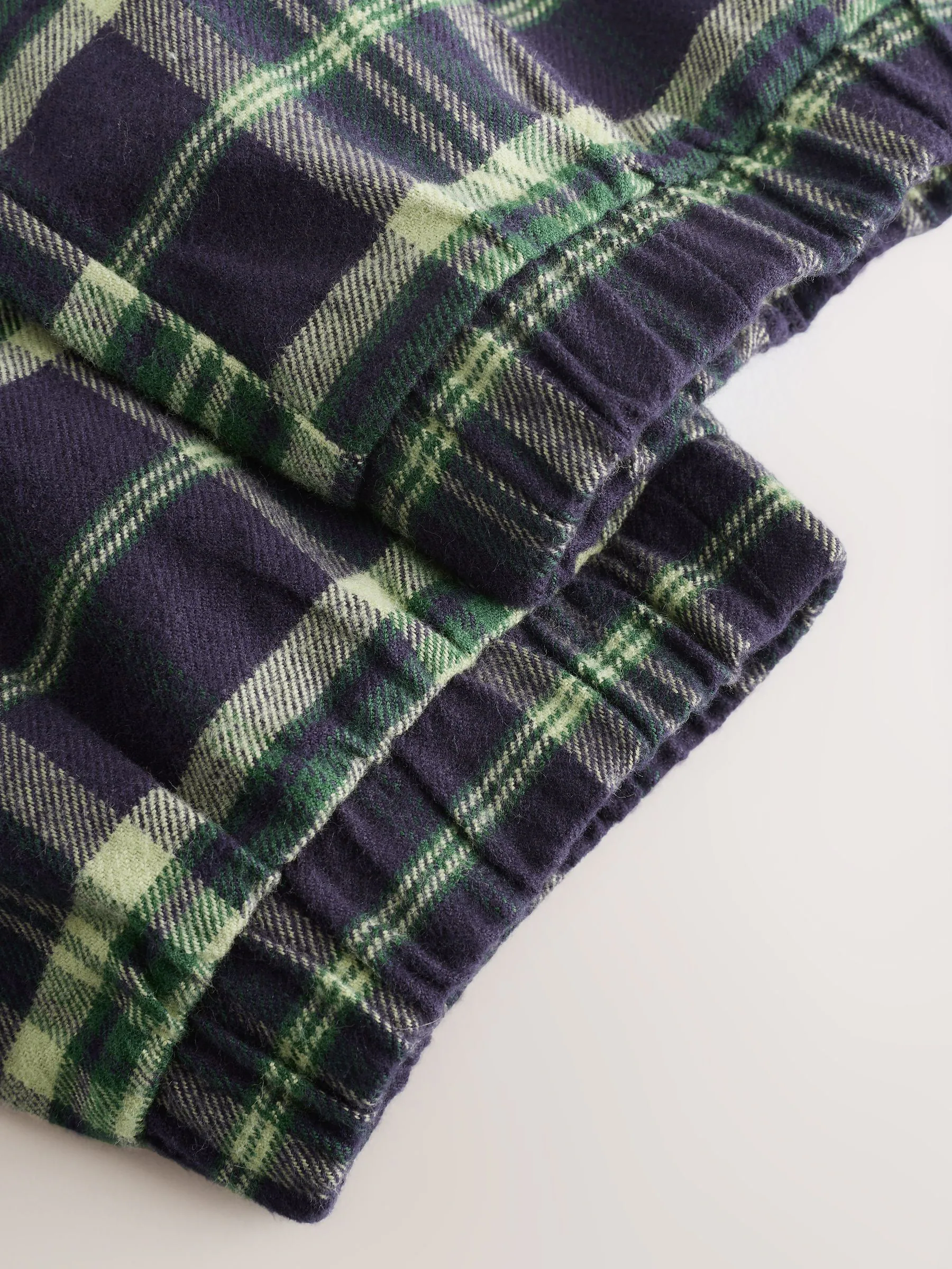 Blauw/groen voertuig - Set van 2 geweven geruite pyjama's met lange mouwen (3-16jr)