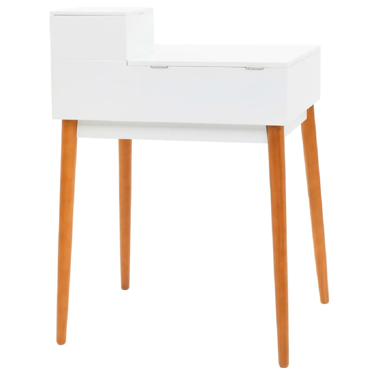 vidaXL Coiffeuse avec miroir - Blanc et marron