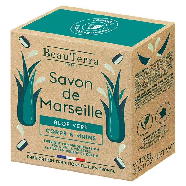Sabonete sólido de Marselha Beauterra com Aloe Vera 100g