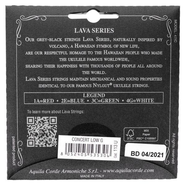Aquila 113U Lava Concert Ukulele