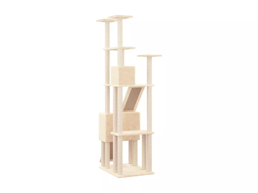 Arbre à chat avec griffoirs en sisal Crème 190 cm