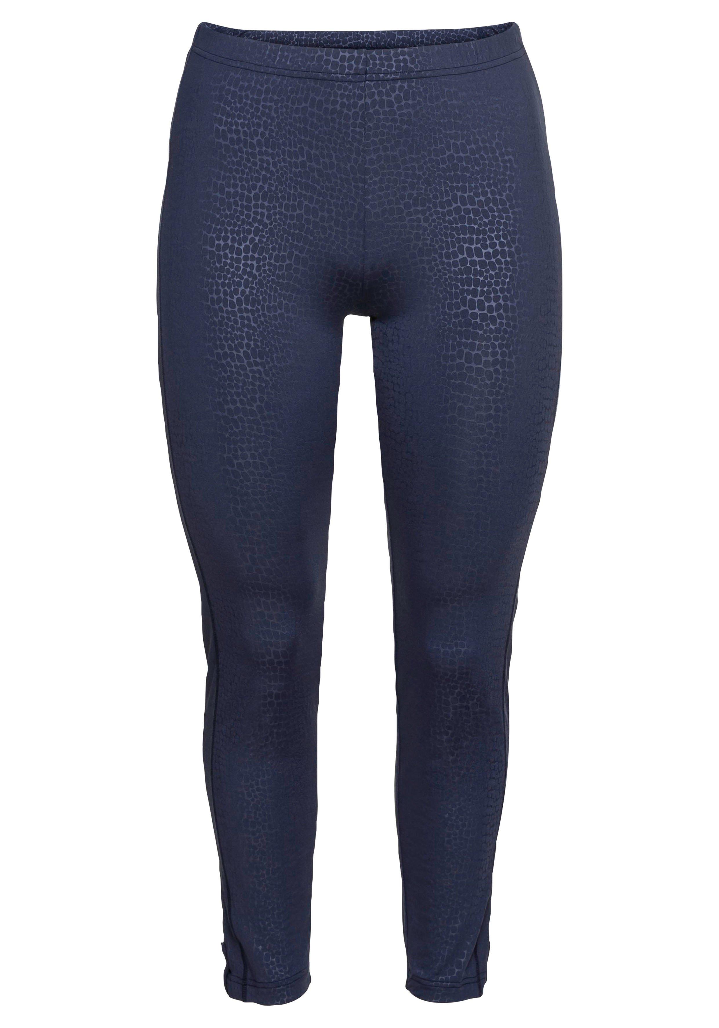 Leggings mit Animalprint und Ziernähten