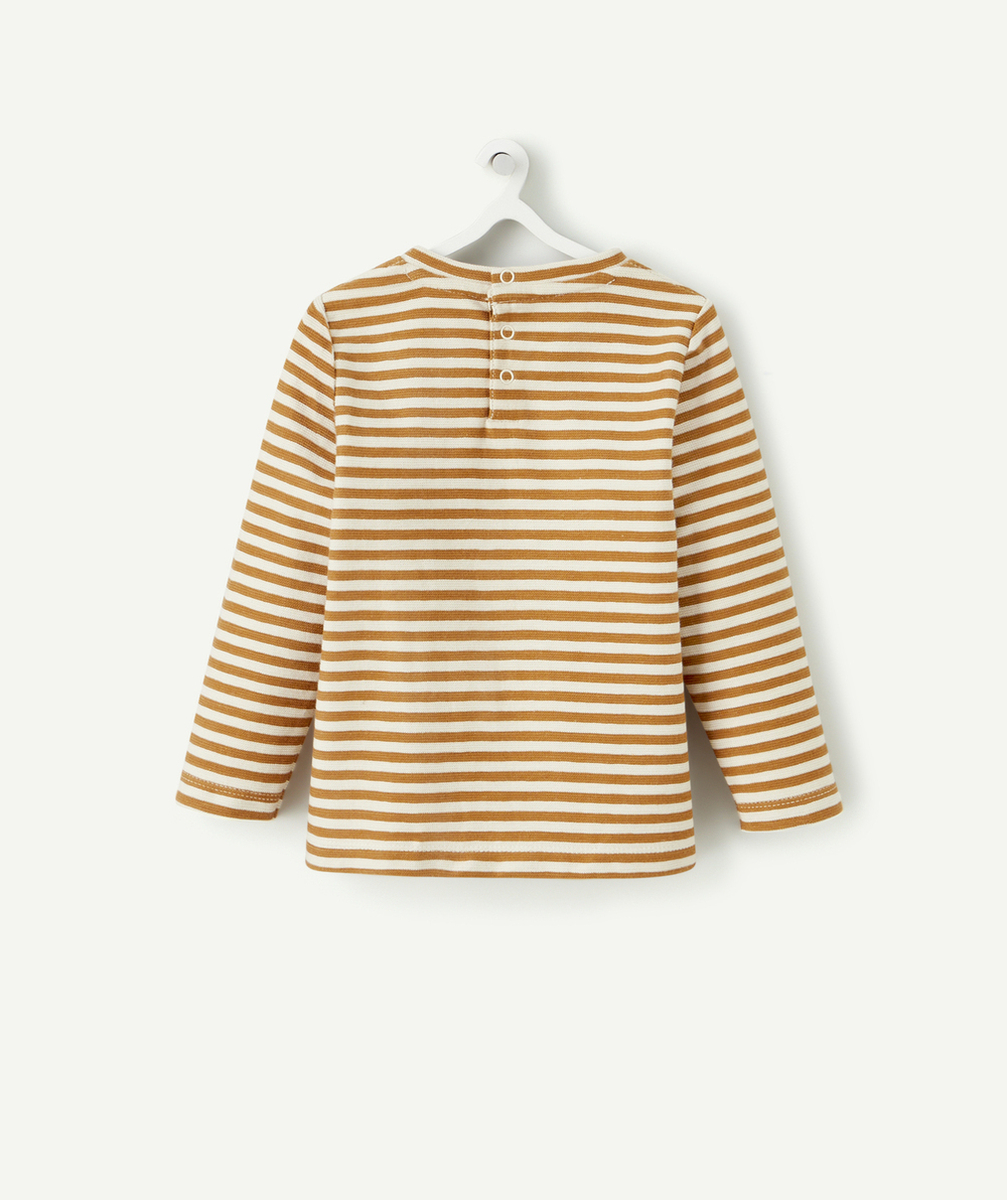 T-SHIRT BÉBÉ GARÇON EN COTON BIO À RAYURES AVEC MESSAGE