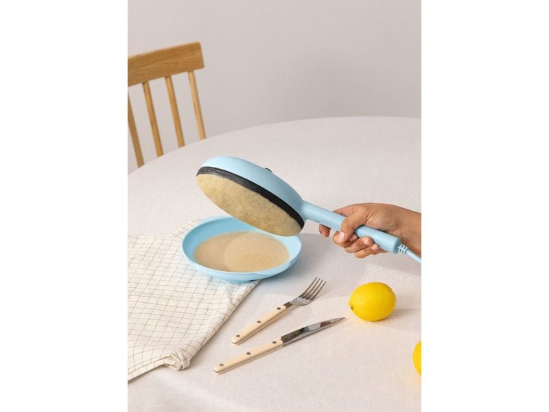 Create Crêpe Maker 600 W, Pastellblau Crepesmaschine im Retro-Stil