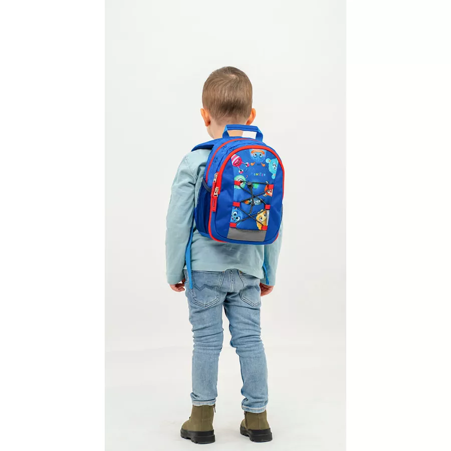 Belmil Kindergartenrucksack Mini Kiddy Kindergartenrucksack für 1-3 Jährige Kinder mit Brustgurt Cool Monsters