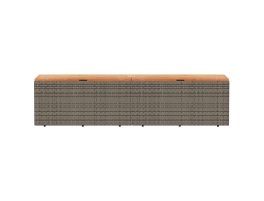VIDAXL - Coffre Boîte de rangement de jardin gris résine tressée bois d'acac...
