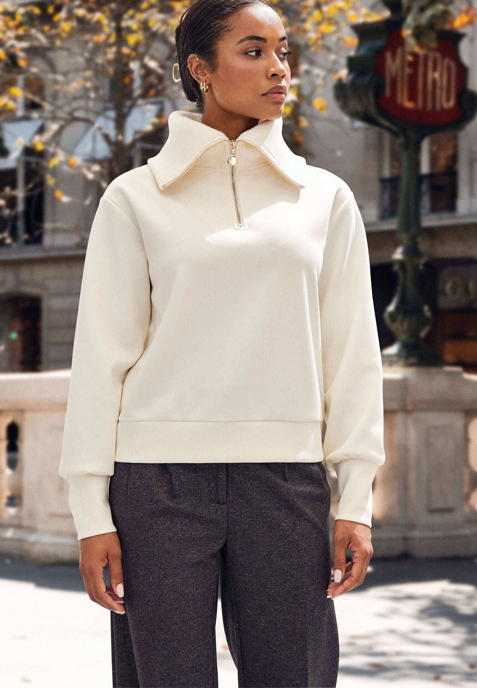 zero| Damen Sweatshirt mit Rollkragen