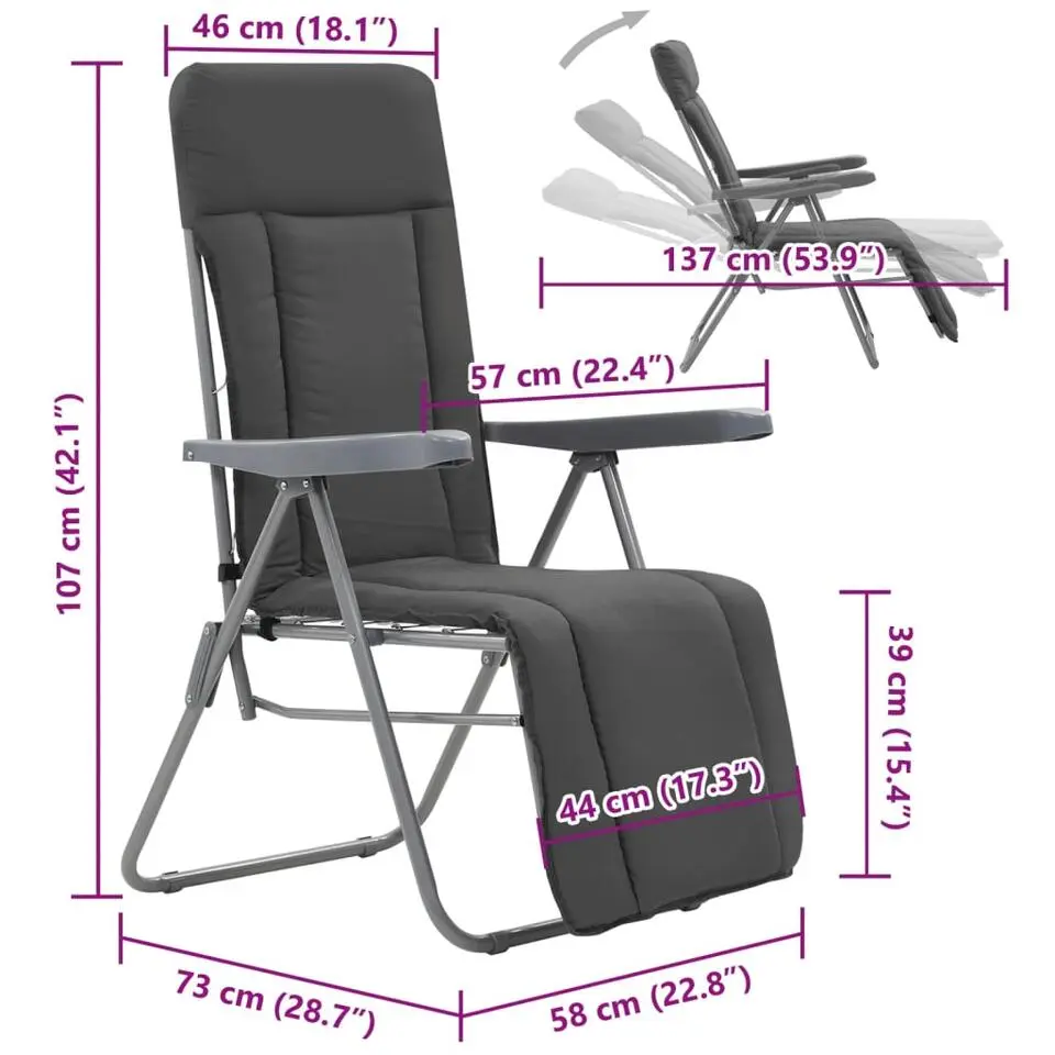 vidaXL - Tuin Stoel - Grijs - Stof - 2 stuks