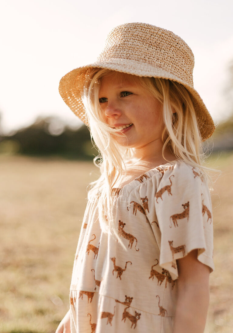 RYLEE + CRU beige rylee + cru midi jurk agnes dress