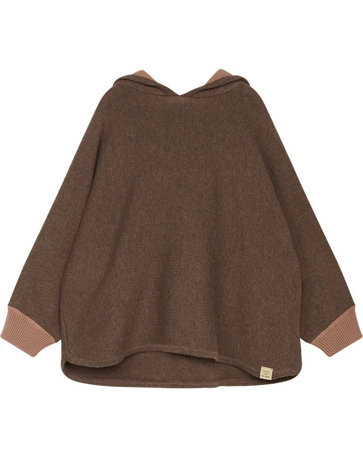 Strick-Kapuzenpullover POPPY in toffee melange