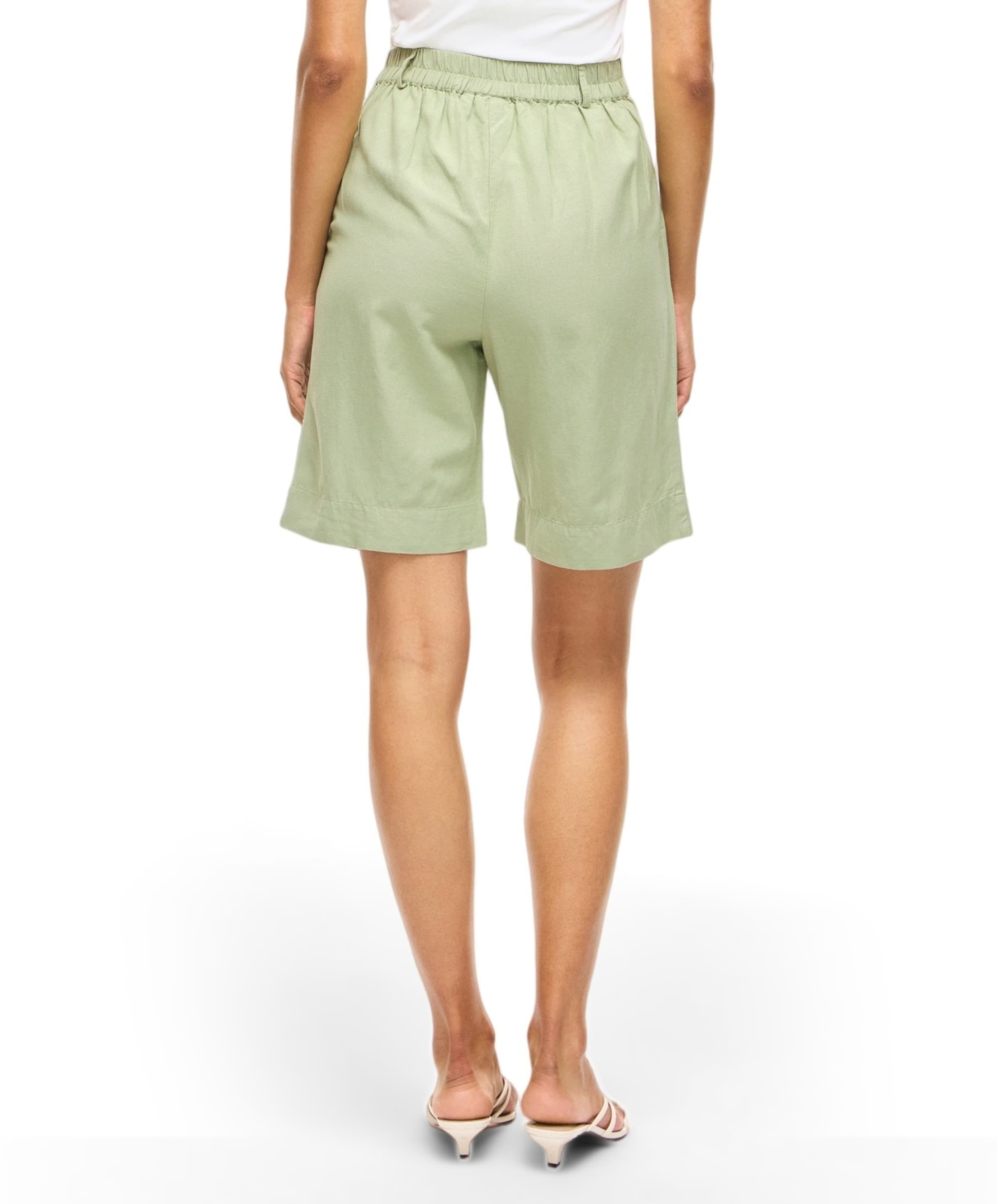 Vila VIPRISILLA HW BERMUDA SHORTS/VOL - dames bermuda groen